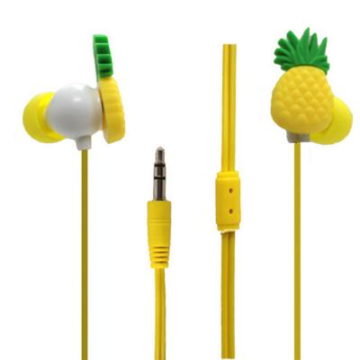 China Custom In-Ear Direct Selling Pineapple Pattern Earphone Logo For Kids Stereo Audio Headphones for sale