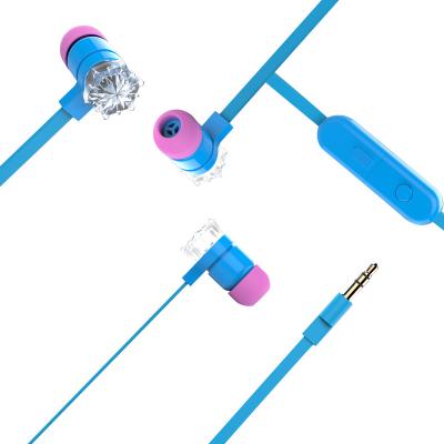 China Cute Snowflake In-Ear Wired Headphones Wired 3.5mm With LED Flashing Lights for sale