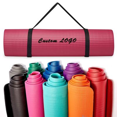 China Eco Friendly Customized Customized Wholesale NBR Yoga Mats With Logo NBR Color for sale