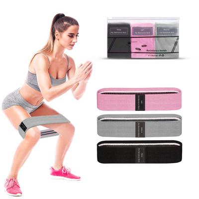 China Pink Hip Resistance Exercise Band Polyester Cotton Butt Circles Woven Elastic Band Squat Ring Yoga Tension Fabric Resistance Hip Fitness Band for sale