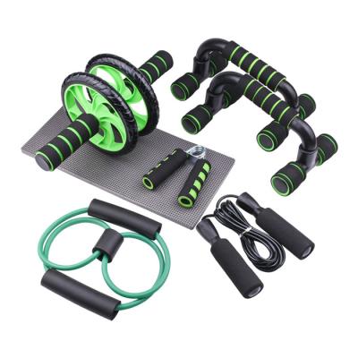 China Fitness Sport Jump Rope Hand Grip Roller Training ABS Wheel Household Abdominal Wheel Set Ab Carver Pro Roller Indoor With Knee Pad for sale