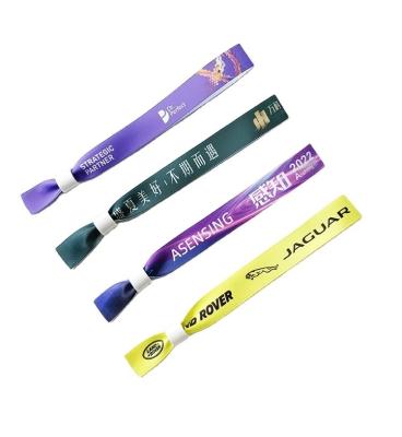 China Disposable RFID Polyester/Ribbon Wristband for Festival Party Events Custom 13.56 MHZ for sale