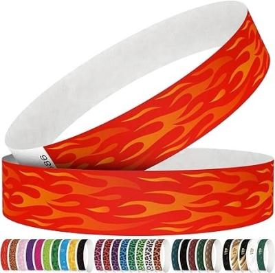 China 250*25mm y 250*19mm Tyvek pulsera de papel con requisitos de impresión personalizados en venta