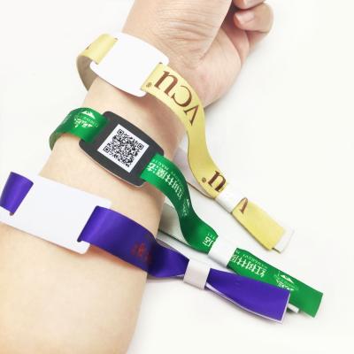 China Customized 100pcs/bag Rfid Cloth Woven Bracelet for Vip Customer Identity Festival for sale