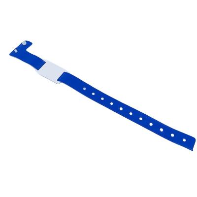 China Custom Logo Bracelets L Shape PVC Vinyl Material Writable Smart RFID Chip Wristband for sale