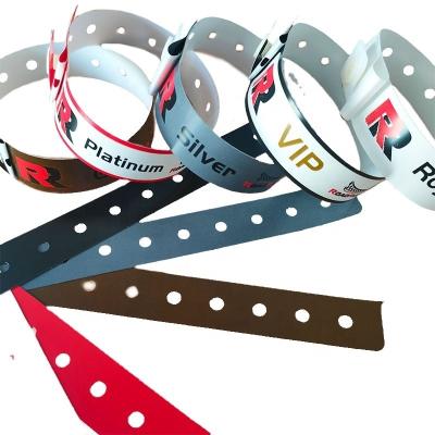 China 250*25mm/250*19mm Custom One Time Waterproof Plastic Wristband for Park/Events/Festival for sale