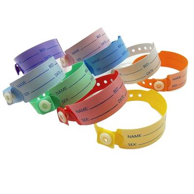 China Disposable Plastic Snap Closure Medical Wristband for Hospital Patient Identification for sale