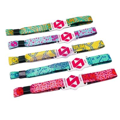 China 350*15mm Regular Size RFID Wristbands Satin Fabric with Custom Logo and Text Printing for sale