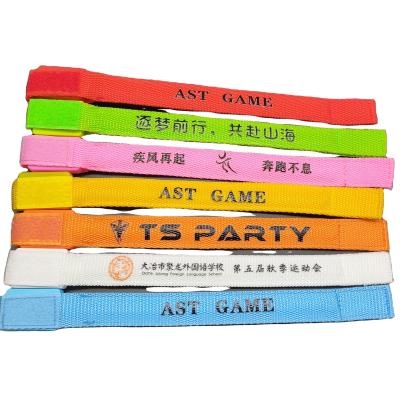 China Custom Silk Screen Offset Printing Nylon LED Wristband for Night Running Glow in Dark Armband for sale