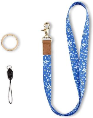 China Customed Safety Print Polyester Neck Lanyards with Card Holders Keychain Mobile Phone for sale