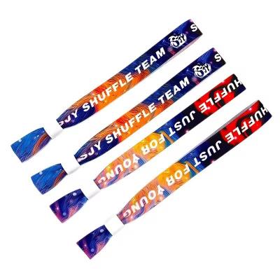 China Custom Event Festival Party RFID Chip Wristbands with Logo Printing on Fabric Brands for sale