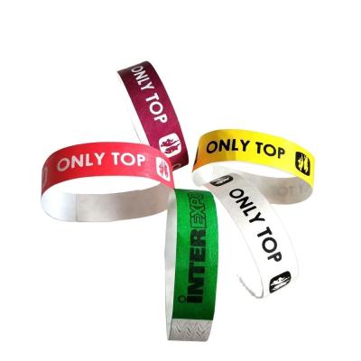 China Event Party Supplies Custom Tyvek Paper Wrist Bands with Digital Printing Techniques for sale