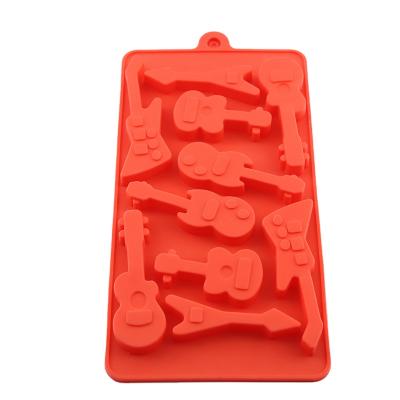 China Sustainable Guitar Shape Silicone Mold For Making Chocolate for sale