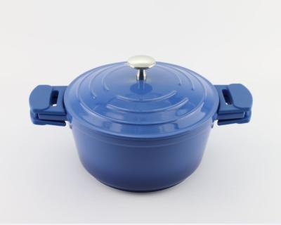 China New Design Casserole Non Sustainable Blue Stick Aluminum Kitchen Cookware With Lid for sale