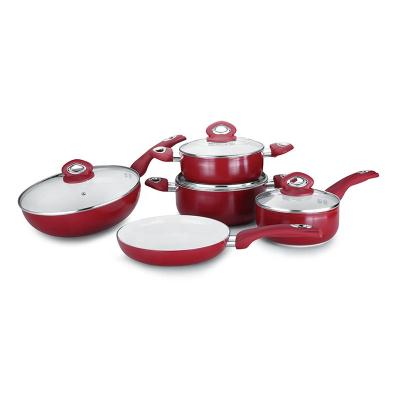 China Sustainable Green Eco - Friendly Ceramic Cookware Sets With Nonstick Coating for sale