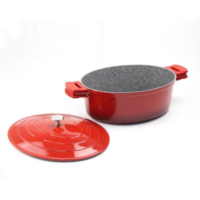 China Sustainable professional cookware factory die cast aluminum cookware with nature stone non stick marble for sale