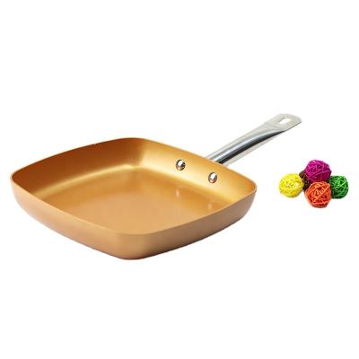 China Modern Home Use Flat Square Deep Casserole With Nonstick Ceramic Copper Coating for sale