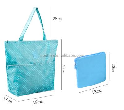 China China Collapsible High Quality Promotional Nylon Zipper Lightweight Shopping Tote Bag for sale