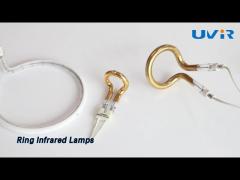 Quartz Tube Ring Infrared Lamps Short Wave Infrared Heating Gold