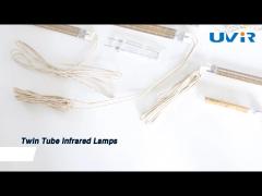 Gold Coating Twin Tube Infrared Lamps 1500W Short Wave For Industrial