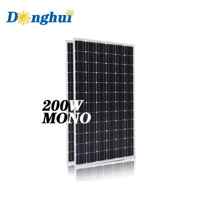 China Donghui 200w high quality solar panels mono crystalline solar panel for home power systems 36v zu verkaufen