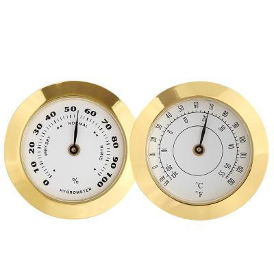 China High-precision 38mm Guitar Box Cigar Box Accessories Cigar Metal Cigar Hygrometer Casual Thermometer Hygrometer for sale