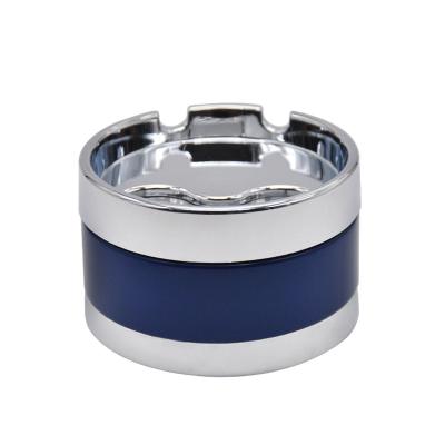 China Wholesale Metal Two-Layer Rotary Ashtray With Lid Fashionable Customized Logo Ashtray Ashtray for sale