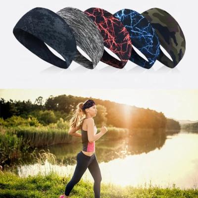 China Adjustable Elasticity Breathable Best Quality Wide Sport Sweat Sweatband Yoga Gym Stretch Running Hair Band Headband for sale