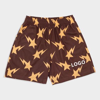 China Anti-wrinkle Wholesale Workout Unisex Summer Printed Customized Shorts Custom Logo Men Sweat Polyester Sublimation Basketball Mesh Shorts for sale