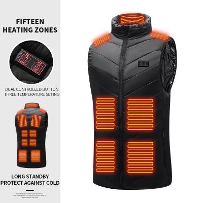 China Sustainable Electric Usb Rechargeable Battery Powered Heated Winter Coat Custom 9 13 15 Heated Zones Heated Vest for sale