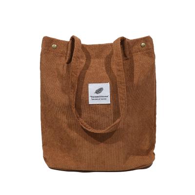 China Promotional Fashion Tam Corduroy Tote Bag Large Capacity 2022 New Style Reusable for sale