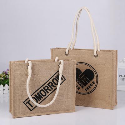 China Tote Bag Wholesale Promotional Custom Printed Jute Bags Burlap Shopping Tote Bag For Coffee And Canvas Cocoa for sale