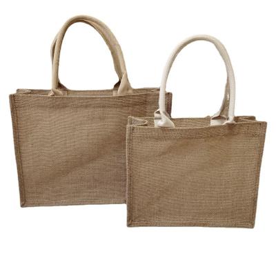 China Tote Bag Factory Wholesale Cheap Manufacturers Waterproof Jute Bags Custom Jute Canvas Bag With Handle for sale