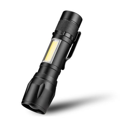 China XPE+COB LED Zoomable Camping Flashlight Torch Super Bright Waterproof Handheld Tactical Flashlights Pocket Clip Work Light For Emergency for sale