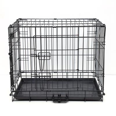 China Top Quality LANKIT Large Dog Crate Double Door Metal Dog Crate Breathable Iron Wire Widely Used for sale