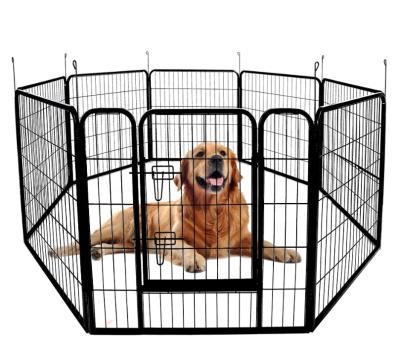 China Breathable Luxury Folding Display Wire Metal Portable Pet Pet Fence Barrier Pet Dog Cages Outdoor Fashionable Temporary for sale