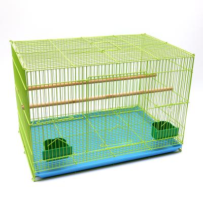 China Hot Sale Rectangle Metal Breathable Stackable Bird Cages Portable Easy Clean Rack Material Foldable Breeding Bird Cage for sale