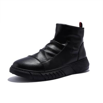 China Fashion Trend Cheapest Non-slip Stylish Men's High Leg Leather Waterproof Men's Boots for sale