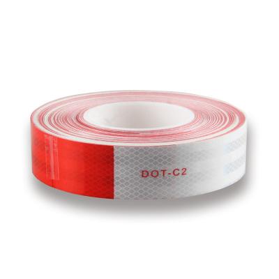 China Road Safety Safety Dot-C2 Red/White Reflective Tape 2 Inch For Vehicles for sale