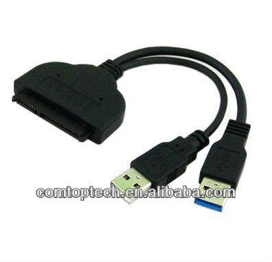 China Plastic USB 3.0 To SATA 3ft Converter Adapter Cable For 2.5 Inch/3.5 Inch Hard Drive HDD And SSD for sale