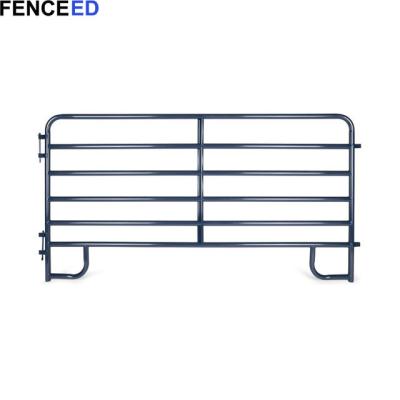 China Easily Assembled Heavy Duty Powder Coated 12ft Steel 6 Bar Horse Cattle Corral Cattle Panels For Sale for sale