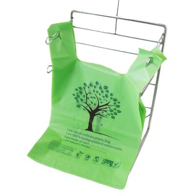 China Wholesale Custom Handled Logo 100% Biodegradable Biodegradable Compostable Shopping Bags T-shirt Vest Grocery Bag Carrier Bag for sale