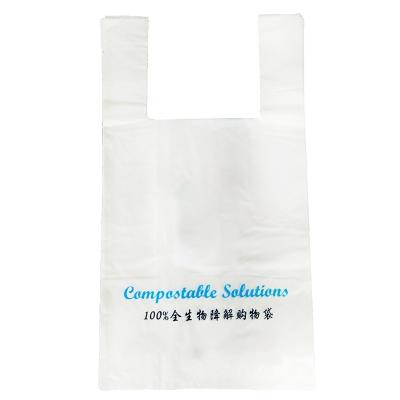 China BIODEGRADABLE Foldable Plastic Biodegradable Compostable T-shirt Shopping Bag for sale