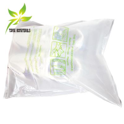 China BIODEGRADABLE semi-transparent compostable biodegradable garment apparel shoe packaging bags with adhesive tape custom printing for sale