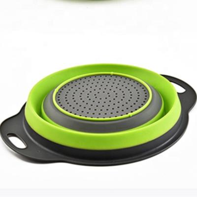 China Fruits and Vegetables Viable Plastic Silicone Kitchen Household Foldable Drainage Basket for sale