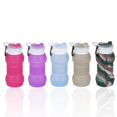 China Viable Folding Silicone Water Bottle Water Bottle Outdoor Sports Leisure Lightweight Compact Cup for sale