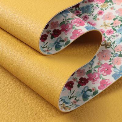 Chine Sac à main imprimé avec fleurs en cuir PU 1,5 mm d'épaisseur en faux cuir double face à vendre