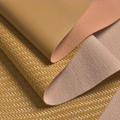 China 1.2mm Straw Mat Woven Pattern PVC Lederen mode handtas huis decoratie schoenen materiaal Te koop