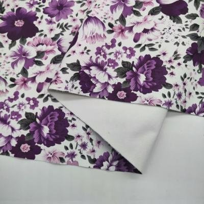 China Druckfarbene Blumen PVC PU Synthetisches Falsches Ledermaterial zu verkaufen