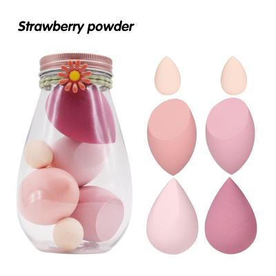 China Foreign trade cosmetic makeup sponge daisy pangpangpang drift bottle breath sponge beauty egg small 6 facial border for sale